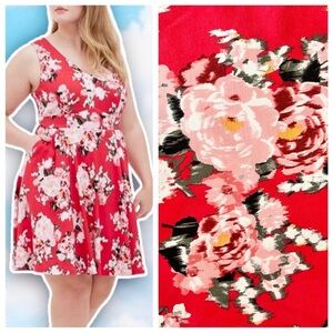 NWOT TORRID Contouring Fit and Flare Shapewear Dress Floral Cottagecore Prairie